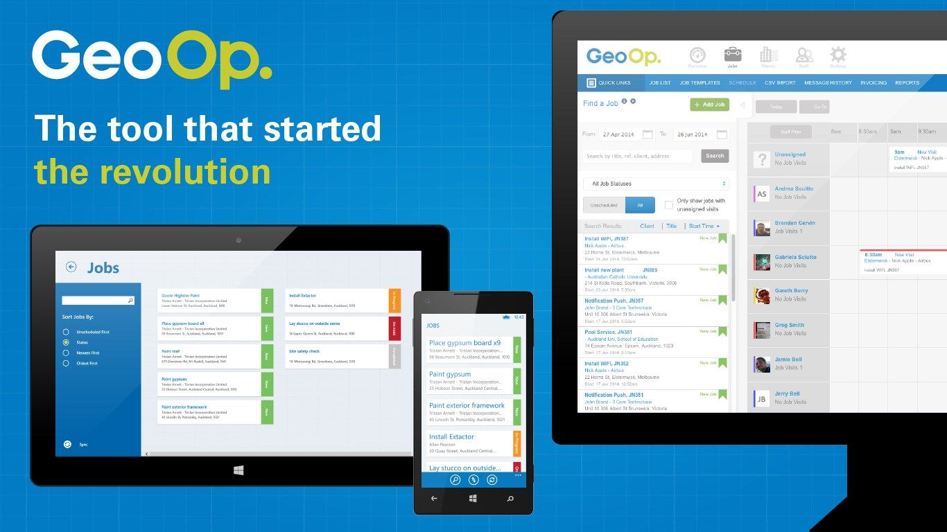 GeoOp is now available for both Windows tablets and phones.