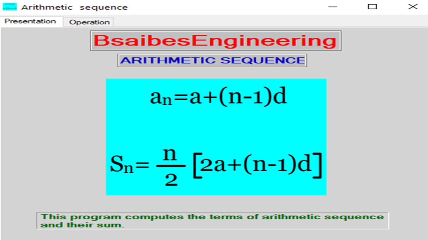 ARITHMETIC SEQUENCE