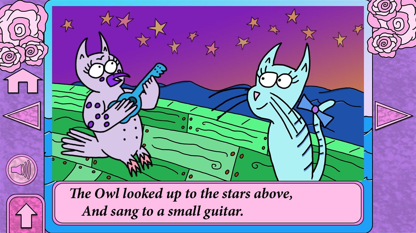 A scene from "The Owl and the Pussycat," available as an in-app purchase.