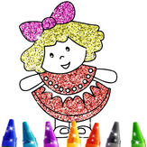 Glitter Dolls Coloring Book : Cute coloring book for kids,Great Gift for Boys & Girls
