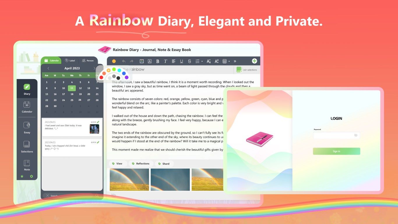 Rainbow Diary - Journal, Note & Essay Book